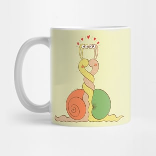 Slimy snails intertwining their bodies and falling in love Mug